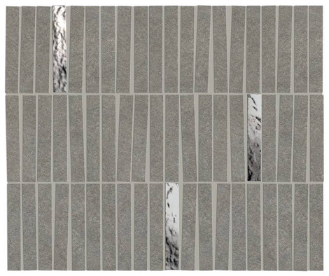 Мозаика Boost Mineral Smoke Mosaico Domino Lux 35х29,2 керамогранит матовая, серый, черный AIHJ