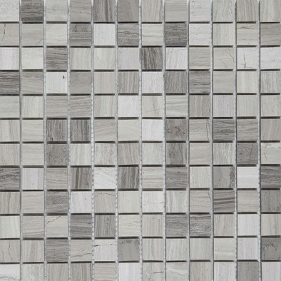 Мозаика SBW11238P камень 30x30 см полированная чип 23x23 мм, серый