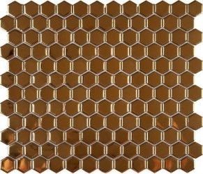 Мозаика KHG23-Gold керамика 26x30 см матовая чип 23x26 мм, золотой