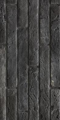 Настенная плитка Рядовой элемент Кирпич Каталонский 24.26.Р шов 10, 5.2х43.7 Графитовый Феодал рельефная (структурированная) 00000040035