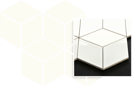Мозаика Uniwersalna Mozaika Prasowana Bianco Paradyz Romb Hexagon керамика 20.4х23.8 см гладкая белый 5900144091825