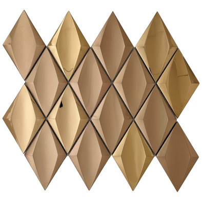 Мозаика Marble Mosaic Jewel Rose нержавеющая сталь 25х30.5 см 3D чип 73x122 мм, медь