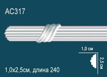 Молдинг AC317 (70) с рисунком Перфект полиуретан