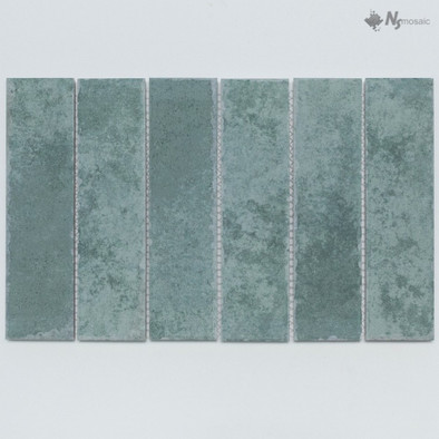 Мозаика NSmosaic R-366 керамика матовая 19.8х30.6 см чип 48х195 мм, бирюзовый