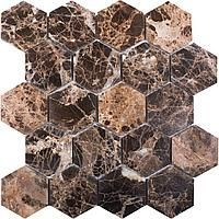 Мозаика Hexagon Dark Emperador Polished 63x63 (JMST6303P) 282x260x8, натур. мрамор