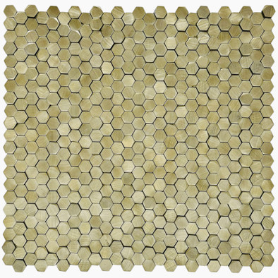 Мозаика Marble Mosaic Aluminium 3D Hexagon Gold алюминий 29.6х30.5 см чип 8х14 мм, золотой-oro-gold