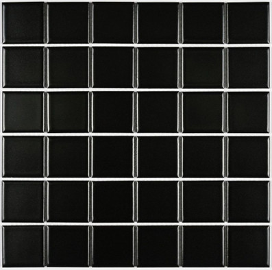 Мозаика Manila Black 306х306 керамогранит матовая чип 48х48 мм, черный