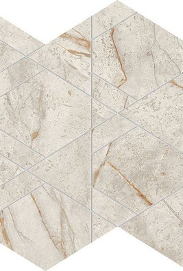 Мозаика Marvel Diva White Everest Mosaico Triangle Lapp. 28,9x33,4 керамогранит Atlas Concorde Italy полированная, серый AYLW