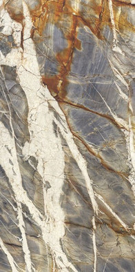 Керамогранит Ultra Marmi Blue Tempest Block B Luc Shiny 150x300 6 mm Ariostea полированный универсальный G010813