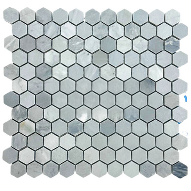 Мозаика Marble Mosaic Italian Grey мрамор 28х29.5 см полированная чип 24х28 мм bianco (blanco), белый, серый