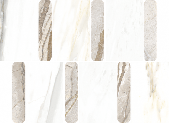 Мозаика Stellaris Ivory Mosaico Argan керамогранит 26.9х36.8 см Italon полированная, бежевый, белый, серый 600110000978