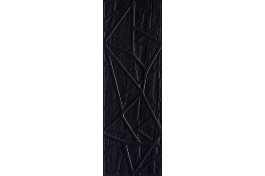 Настенная плитка Titanium Nero Sciana Kratka Struktura Rekt Paradyz Ceramika 25x75 рельефная (структурированная) керамическая 131189608503