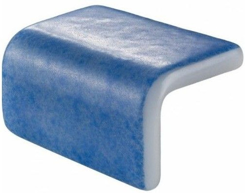 Мозаика Ezarri Corner 05 - A Safe стекло 3х5х2.5 см матовая, антислип чип 50х50 мм, голубой