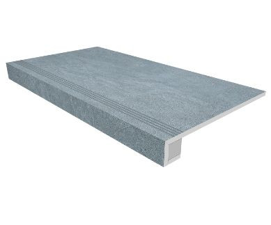 Комплект (Ступень SR02 (33x120) непол. (прямоугол. бортик) + Подступенок (14,5x120)) матовый