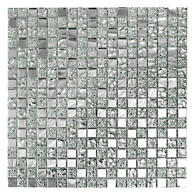Мозаика Imagine Lab HT131 (silver) стекло 30х30 см глянцевая чип 15х15 мм, серый
