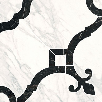 Декор ID88 Фрагонар Наборный Белый 1/4 розона 30x30 Kerama Marazzi керамогранит матовый