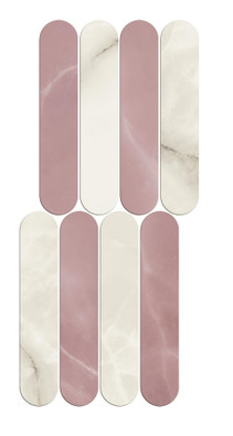 Мозаика Symphonyx Crystal - Rose M. Ellipse Lap 23.5х56 керамогранит лаппатированная, кремовый, розовый 620110000163