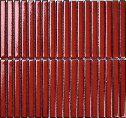 Мозаика Porcelain mosaic Mosaic 1.5х14.5 Y15FW36 Красный матовый керамогранит 29.4х31.3 см чип 15х145 мм