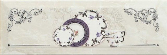 Декор Monopole Petra Decor Pranzo Silver A 10x30, глянцевый керамический