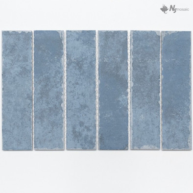 Мозаика NSmosaic R-367 керамика матовая 19.8х30.6 см чип 48х195 мм, синий