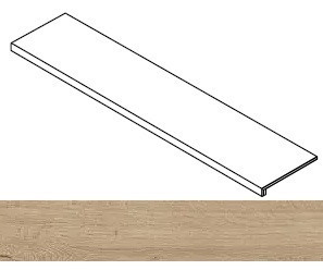 Ступень фронтальная Fusion Oak Natural Scalino Frontale 33x120 керамогранит матовая Atlas Concorde 620070003278