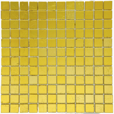 Мозаика Marble Mosaic Arabia Gold стекло 30х30 см глянцевая чип 23x23 мм, золотой-oro-gold