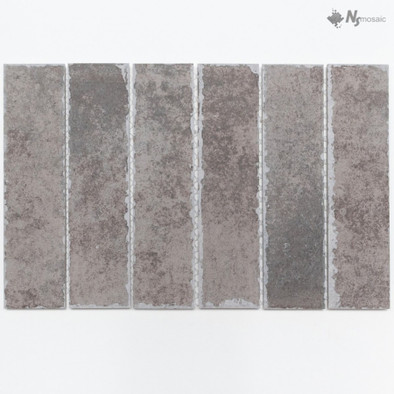 Мозаика NSmosaic R-365 керамика матовая 19.8х30.6 см чип 48х195 мм, серый