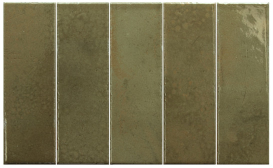 Керамогранит 32342 Bohemian Bronze Green 6х18.6 Equipe глянцевый, рельефный (рустикальный) настенная плитка УТ-00066816