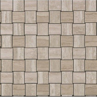 Мозаика Marvel Travertino Silver Net Mosaic керамогранит 30.5х30.5 см глянцевая, коричневый