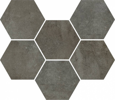 Мозаика Expo Dark Mosaico Hexagon 25x29 керамогранит матовая, серый 620110000174