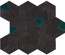 Декор Boost Tarmac Mosaico Hex Jade керамический