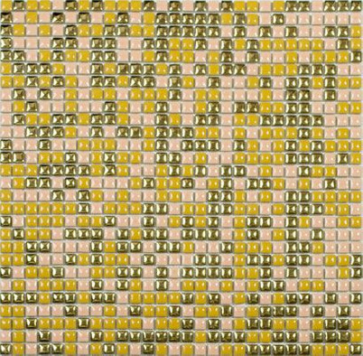 Мозаика C-101 керамика 30.5х30.5 см глянцевая чип 95х95 мм, желтый, зеленый, кремовый