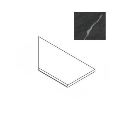 Керамогранит Forte Dei Marmi Rock Venaria Black Round Ang. Sx 120 30x120 Atlas Concorde матовый бортик закругленный левый 620090001283