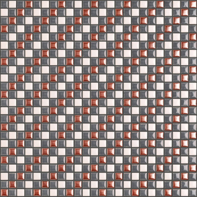 Мозаика Diago001 керамика 30х30 см Appiani Texture матовая чип 12х12 мм, белый, красный, серый