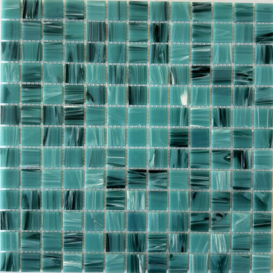 Мозаика Pixmosaic PIX131 из стекла, чип 23x23 мм, сетка 327х327х4 мм матовая бирюзовый