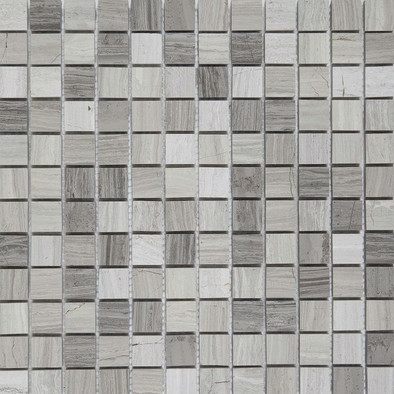 Мозаика SBW11238P камень 30x30 см полированная чип 23x23 мм, серый