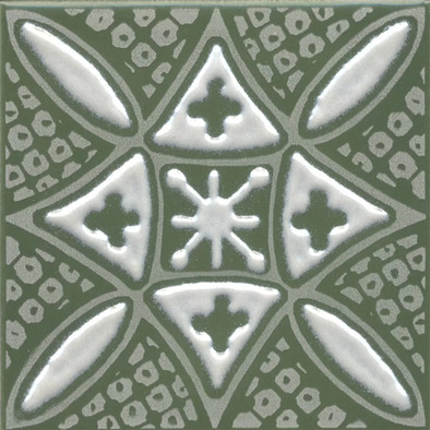 Декор KMD3STA019GN Бахия 2 Зелёный глянцевый 9,8x9,8x0,7 Kerama Marazzi керамический