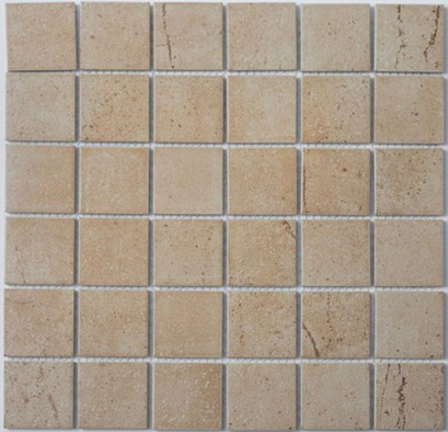 Мозаика P-512 керамика 30.6х30.6 см матовая чип 48х48 мм, коричневый