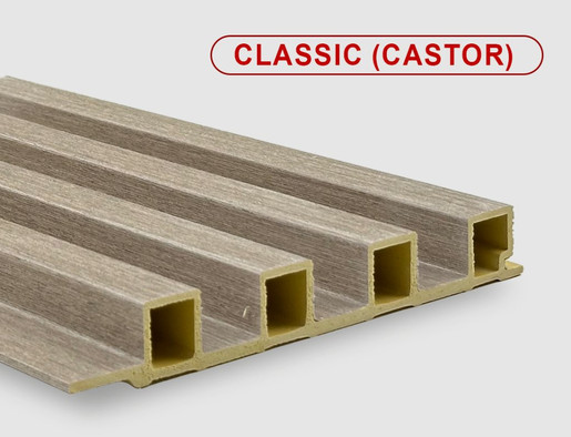 Стеновая панель Classic castor Bonaparte бамбук с добавлением древесного волокна матовая, рифленая 2800х160х22 мм