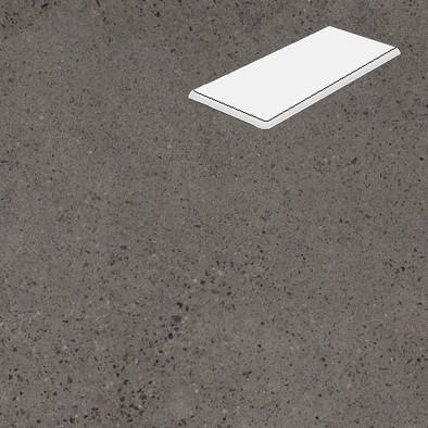 Ступень угловая с фаской R20 Concrete Dark 33x90 керамогранит матовая Lifebrick