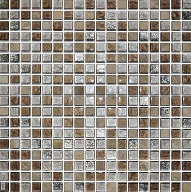 Мозаика Colonial Brown 1.5x1.5 стекло/камень 30х30