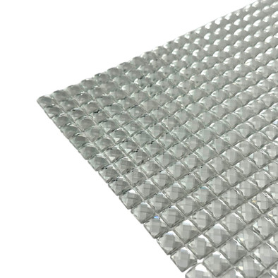 Мозаика Marble Mosaic Crystal Super White стекло 30х30 см глянцевая чип 10x10 мм, белый