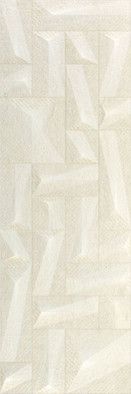 Настенная плитка Tetris ректификат белая глина 40x120 матовая, рельефная керамическая