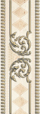 Бордюр Лаурия Бежевый 7х20 Belleza глянцевый керамический 05-01-1-72-03-11-1105-0