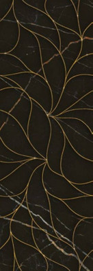 Декор Black and Gold Struttura Decor 24.2x70 глянцевый керамический