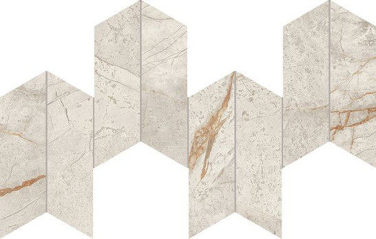 Мозаика Marvel Diva White Everest Mosaico Chevron Velvet 17.5х46.3 см  керамогранит Atlas Concorde Italy сатинированная, серый AYD4