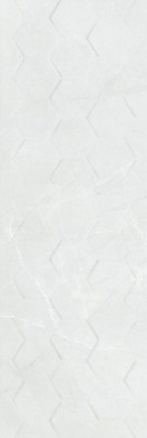 Настенная плитка Braga White Hexagon Rett 25x75 (1.5) глянцевая, рельефная (структурированная) керамическая