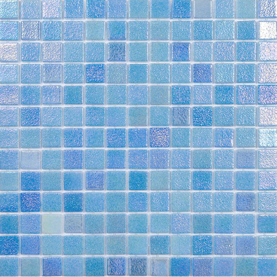 Мозаика Togama G322 стекло 34х34 см глянцевая чип 25х25 мм, голубой
