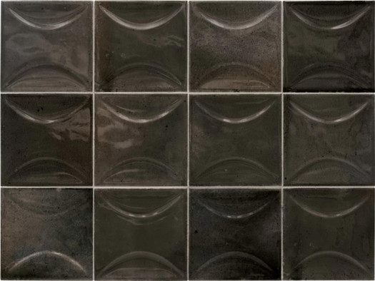 Настенная плитка Hanoi Arco Black Ash 10x10 Equipe глянцевая керамическая 30022