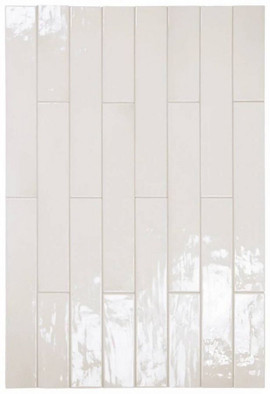 Настенная плитка Manacor White 6.5x40 глянцевая керамическая